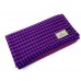 Pure Wool Tweed Blanket/Bedspread/Throw Purple & Pink Small Check 1872/13